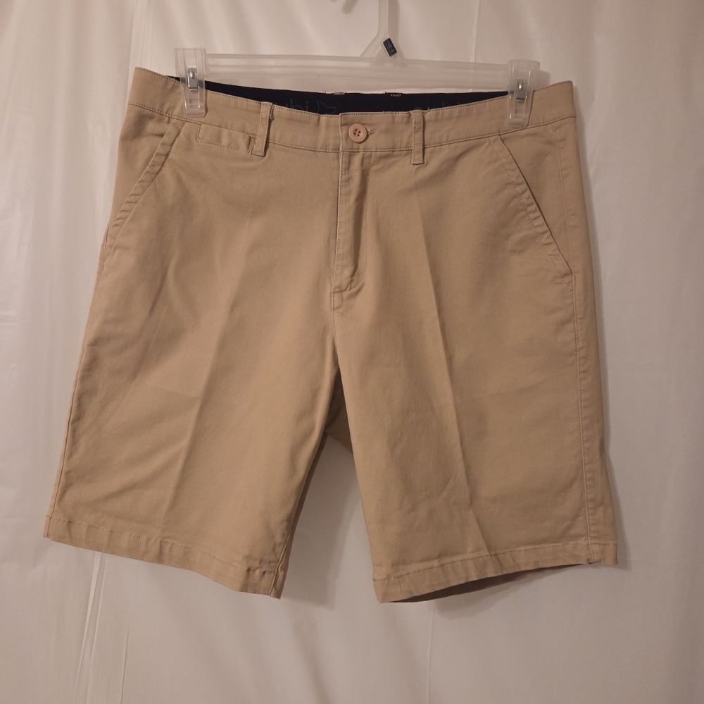 Mens Eubi Khaki Shorts. Size Lg With Elastic Waist For Comfort And Stretching.